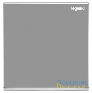 Công tắc đơn 1 gang 12V PUSH BUTTON with silver bar & LED – Dark Silver