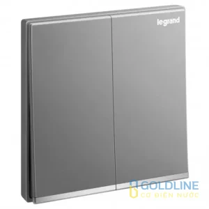 Công Tắc 2 Nút Galion 16AX Không Ký Hiệu Legrand Màu Bạc Đen | 282491-C3