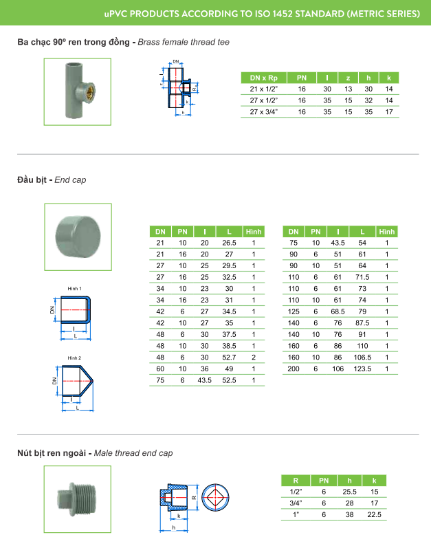Ống nhựa và Phụ kiện uPVC (hệ ISO)_TIỀN PHONG